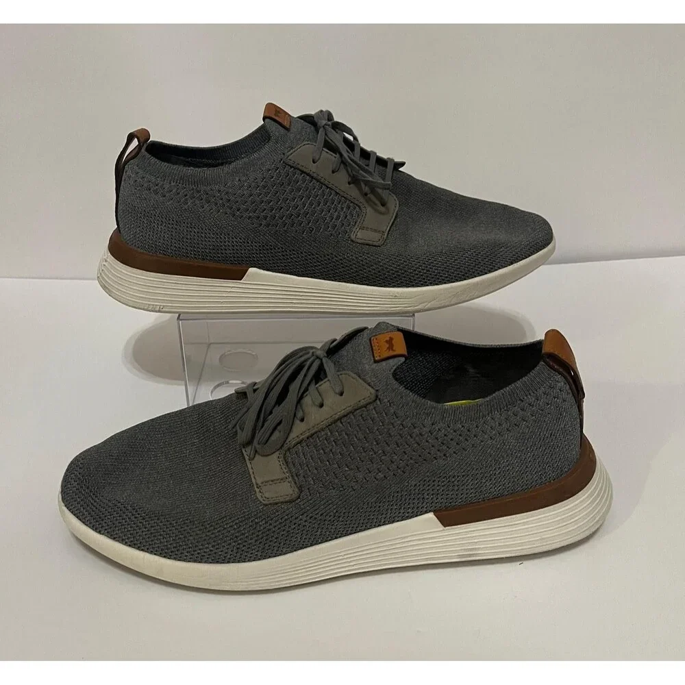 Wolf & Shepherd SwiftKnit Derby Gray White Knit Dress Sneakers M 10 / W 12